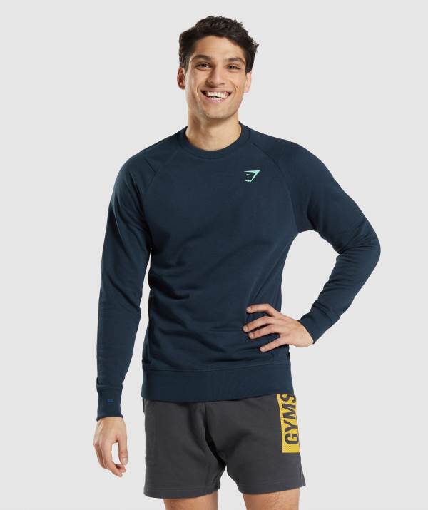 Panske Pulovre Gymshark Bold Crew Námornícka Modrá | JH5678493